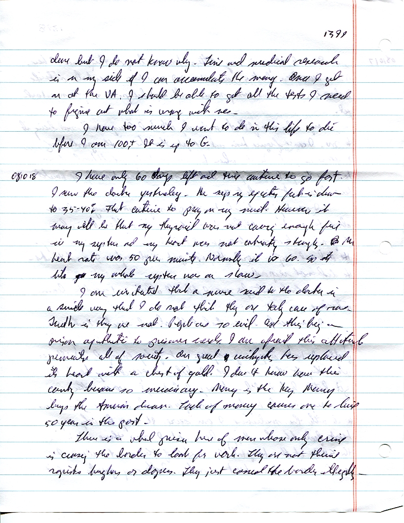 Dr John WorldPeace 2008 Prison Journal